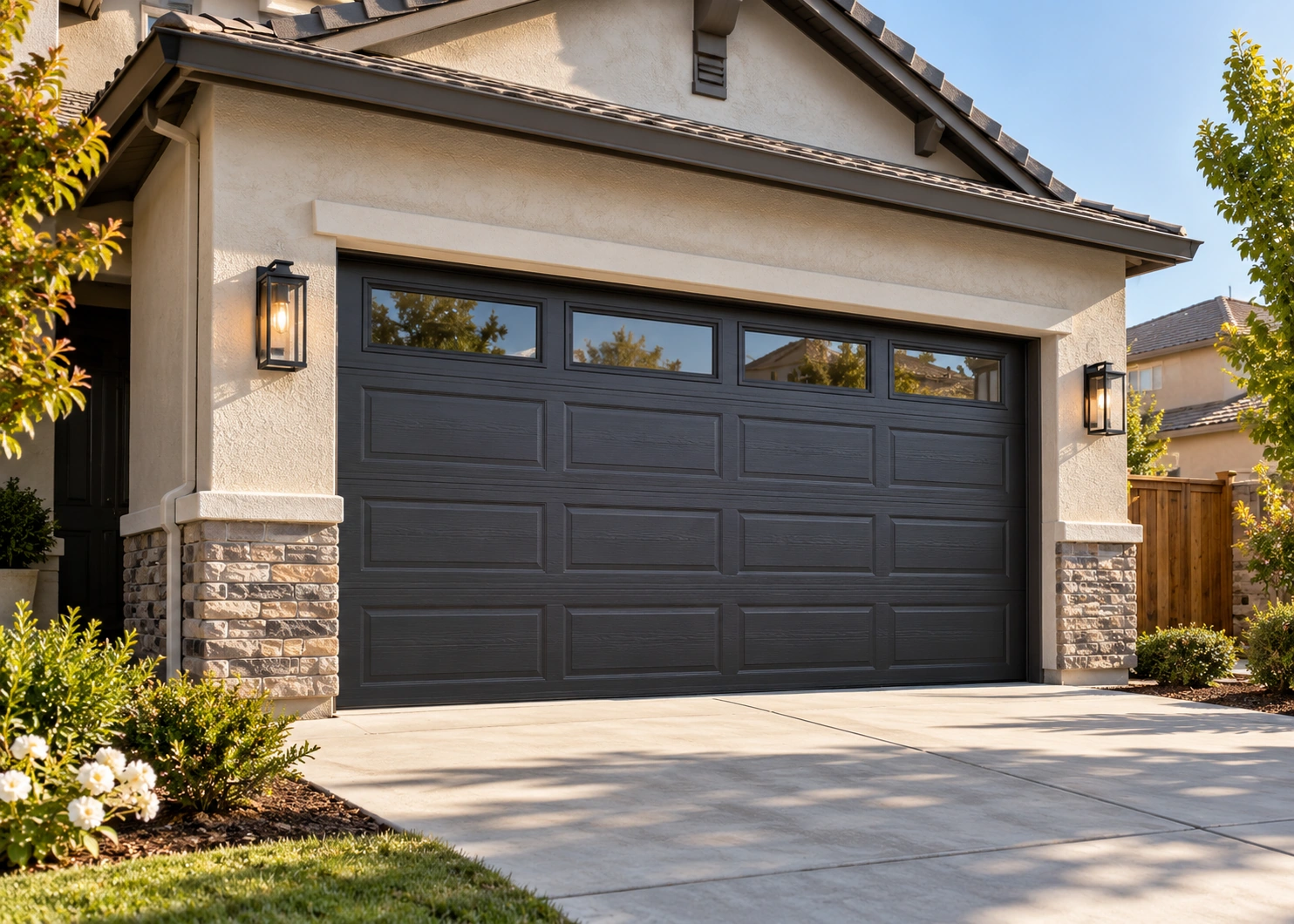 Finished garage door installation